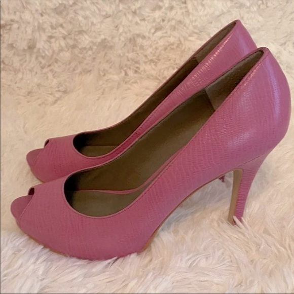 Moda Spana Peep Toe Pink Heels Shoes - Picture 3 of 9